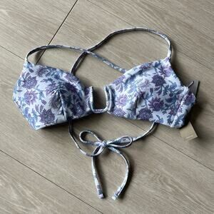 J Crew Mira Bikini Top In Classic Sculpt Medium Floral Flaw